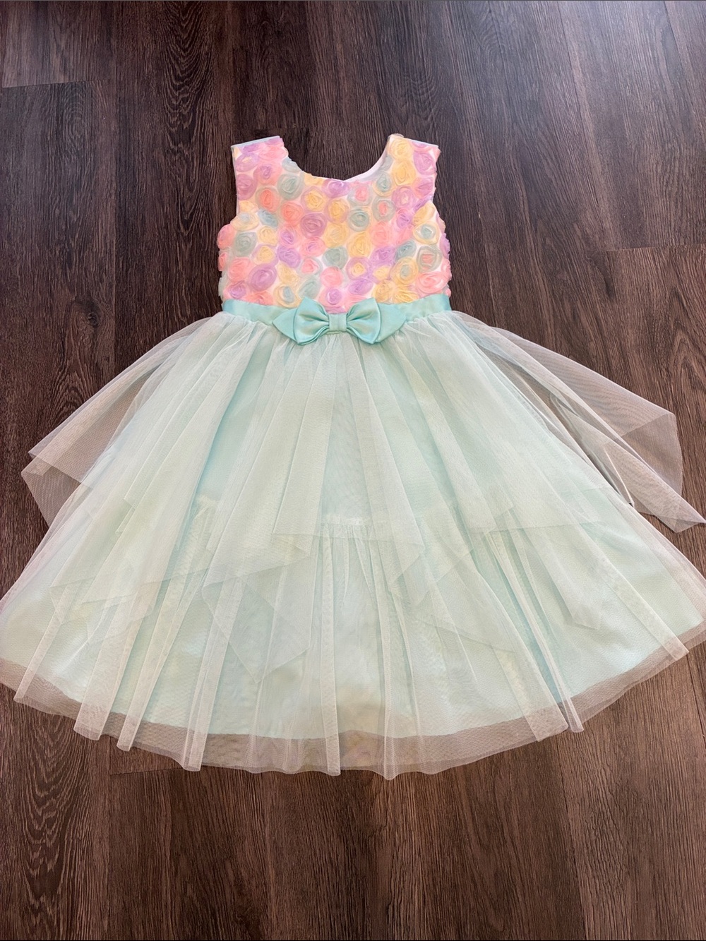 Jona Michelle (7) Pastel Floral Bodice Tulle Girls' Dress